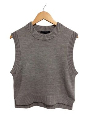 French Connection Women’s Sleeveless Knit Pullover Vest in Grey Medium